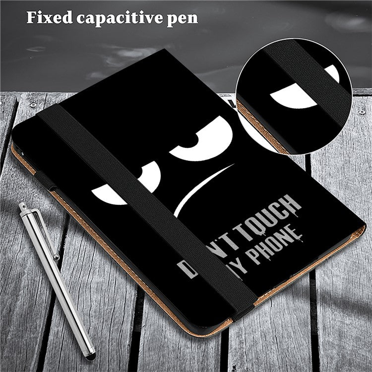 For Honor Pad 8 Case PU Leather Pattern Viewing Stand Card Slots Tablet Cover - Don't Touch My Phone