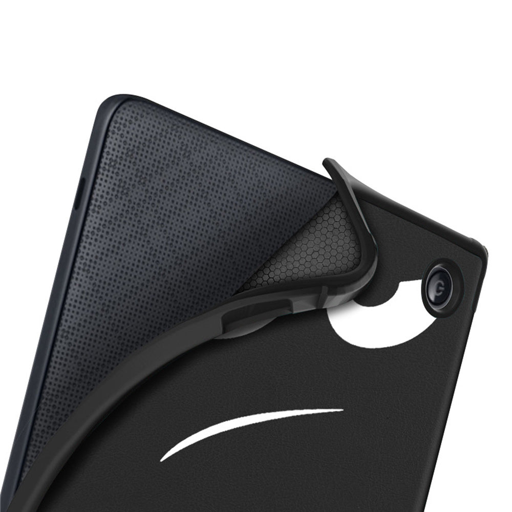 For Kobo Libra 2 N418 E-Reader Case Pattern Printing Origami Stand TPU+PU Leather Tablet Cover - Big Eyes