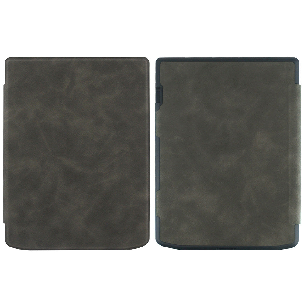 For PocketBook InkPad Color 2 / 3 PB743 Case Skin-Touch PU Leather E-Reader Cover with Auto Wake / Sleep - Black