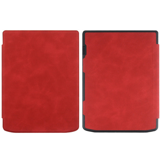 For PocketBook InkPad Color 2 / 3 PB743 Case Skin-Touch PU Leather E-Reader Cover with Auto Wake / Sleep - Red