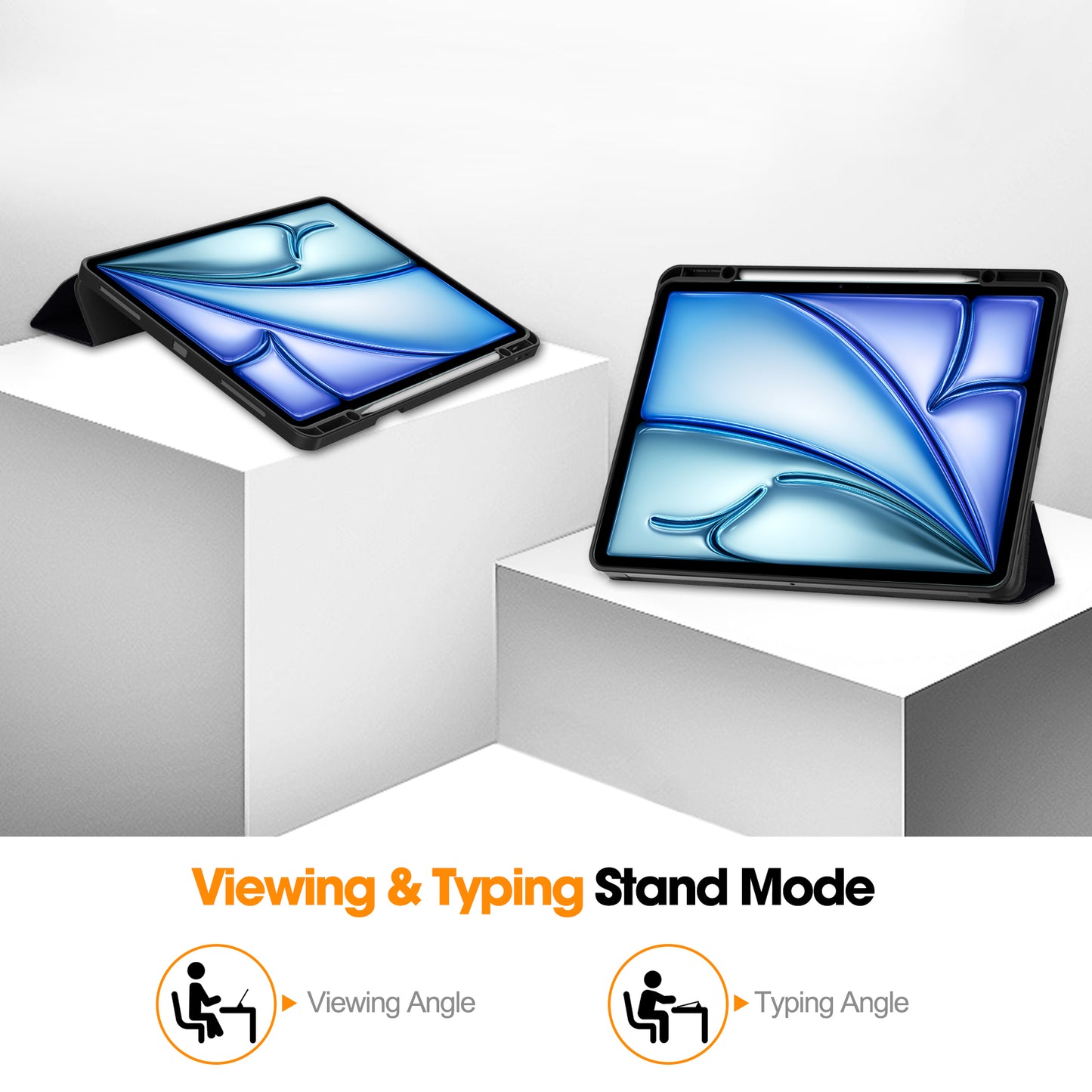 For iPad Air 13 (2024) Case Pattern Printing Tri-fold Stand Leather Cover with Pen Slot - Don&#39;t Touch Me