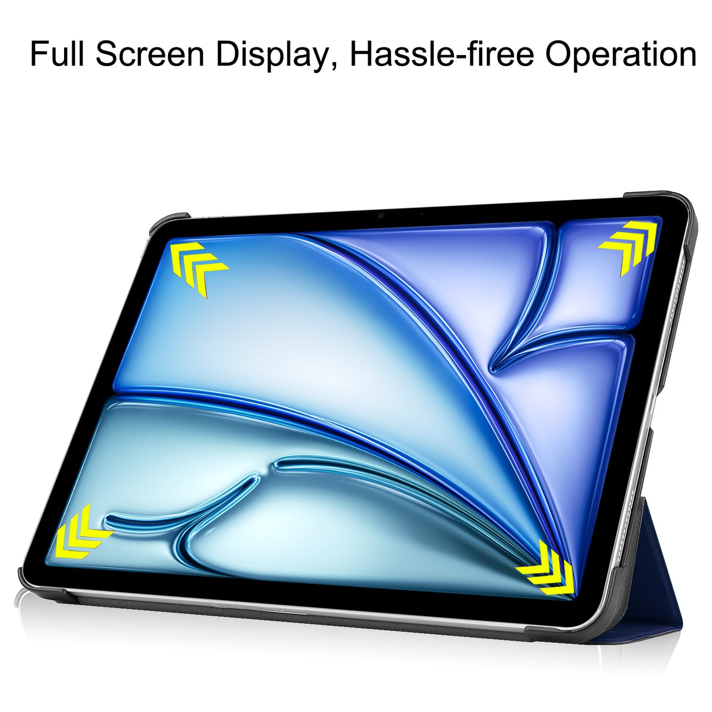 For iPad Air 13 (2024) Case Auto Wake  /  Sleep Tri-fold Stand Leather Tablet Cover - Blue