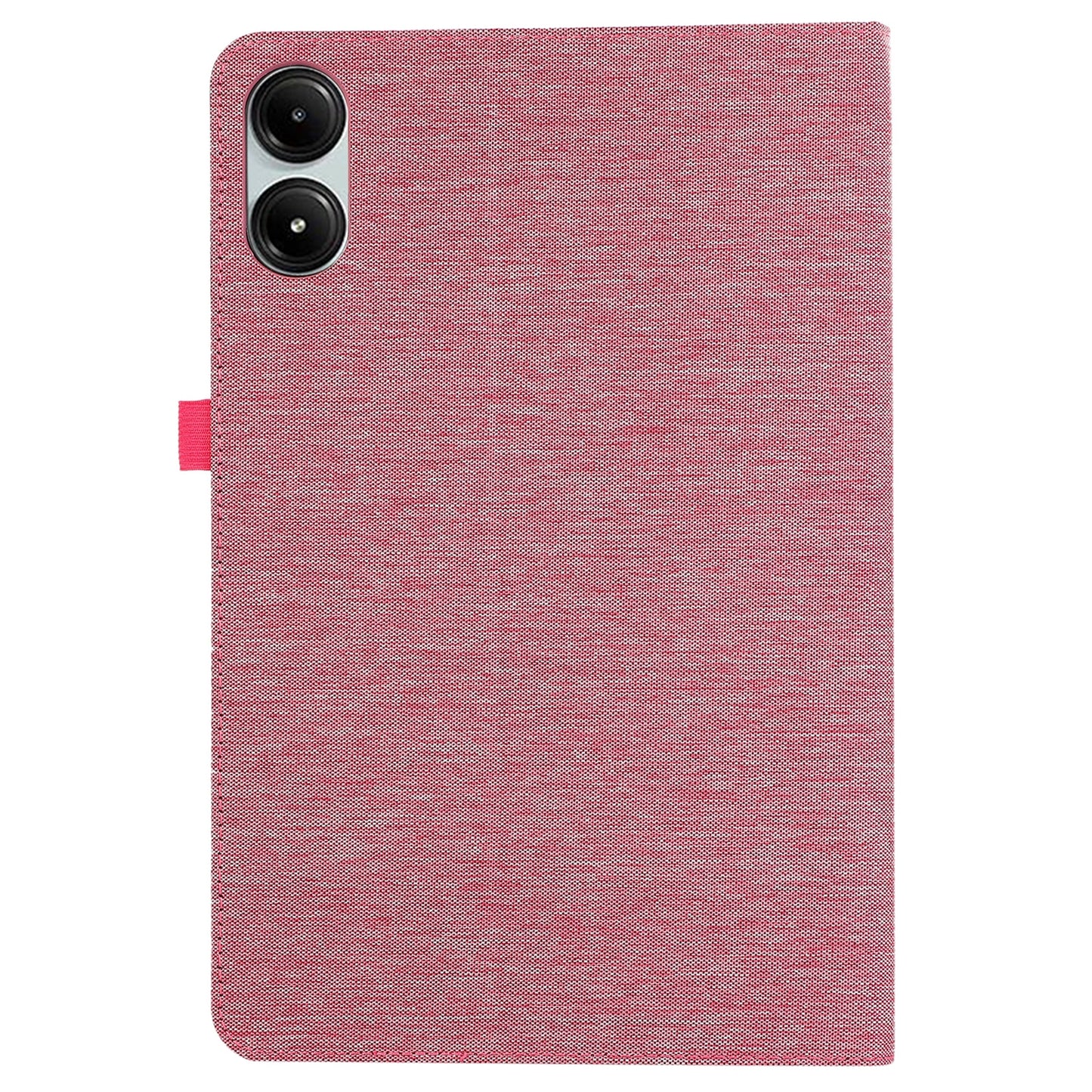 For Xiaomi Redmi Pad Pro Card Holder Cloth Texture Leather Case Tablet Stand Cover - Pink