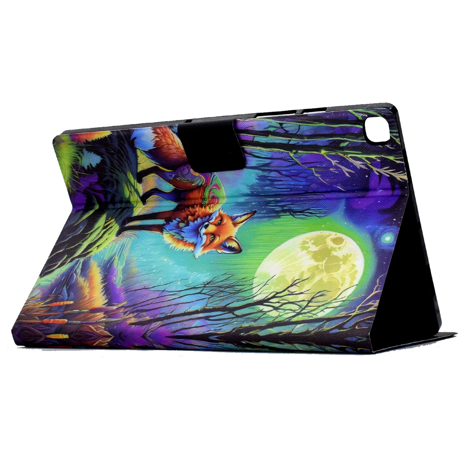 For Samsung Galaxy Tab S6 Lite (2020) / (2022) / (2024) (SM-P610 / 615) Case Pattern Printing Leather Tablet Cover with Card Holder - Moonlight Fox