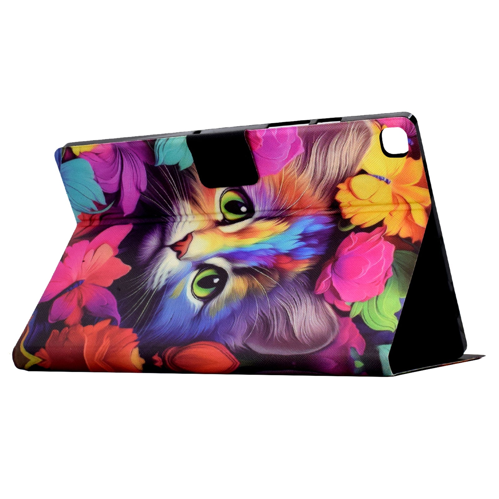 For Samsung Galaxy Tab S6 Lite (2020) / (2022) / (2024) (SM-P610 / 615) Case Pattern Printing Leather Tablet Cover with Card Holder - Rose Cat