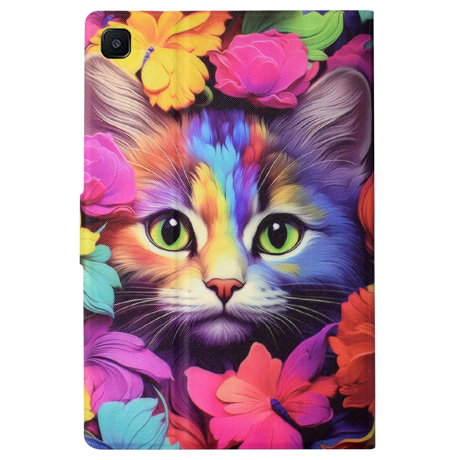 For Samsung Galaxy Tab S6 Lite (2020) / (2022) / (2024) (SM-P610 / 615) Case Pattern Printing Leather Tablet Cover with Card Holder - Rose Cat