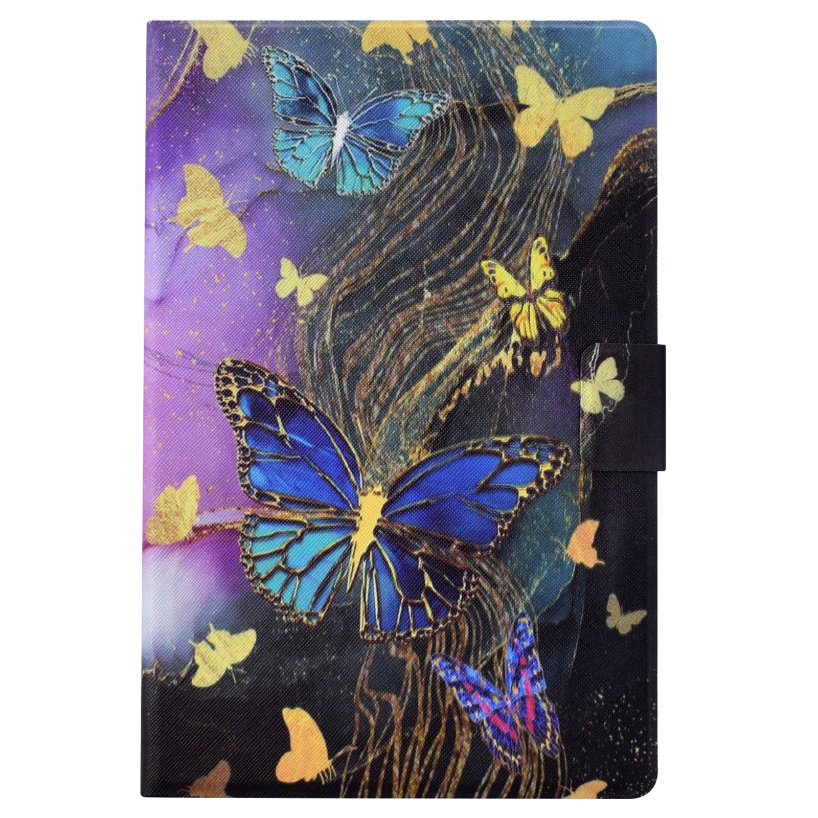 For Samsung Galaxy Tab A7 10.4 (2020) T500 / T505 Case Pattern Auto Wake / Sleep Tablet Cover with Card Holder - Golden Butterflies
