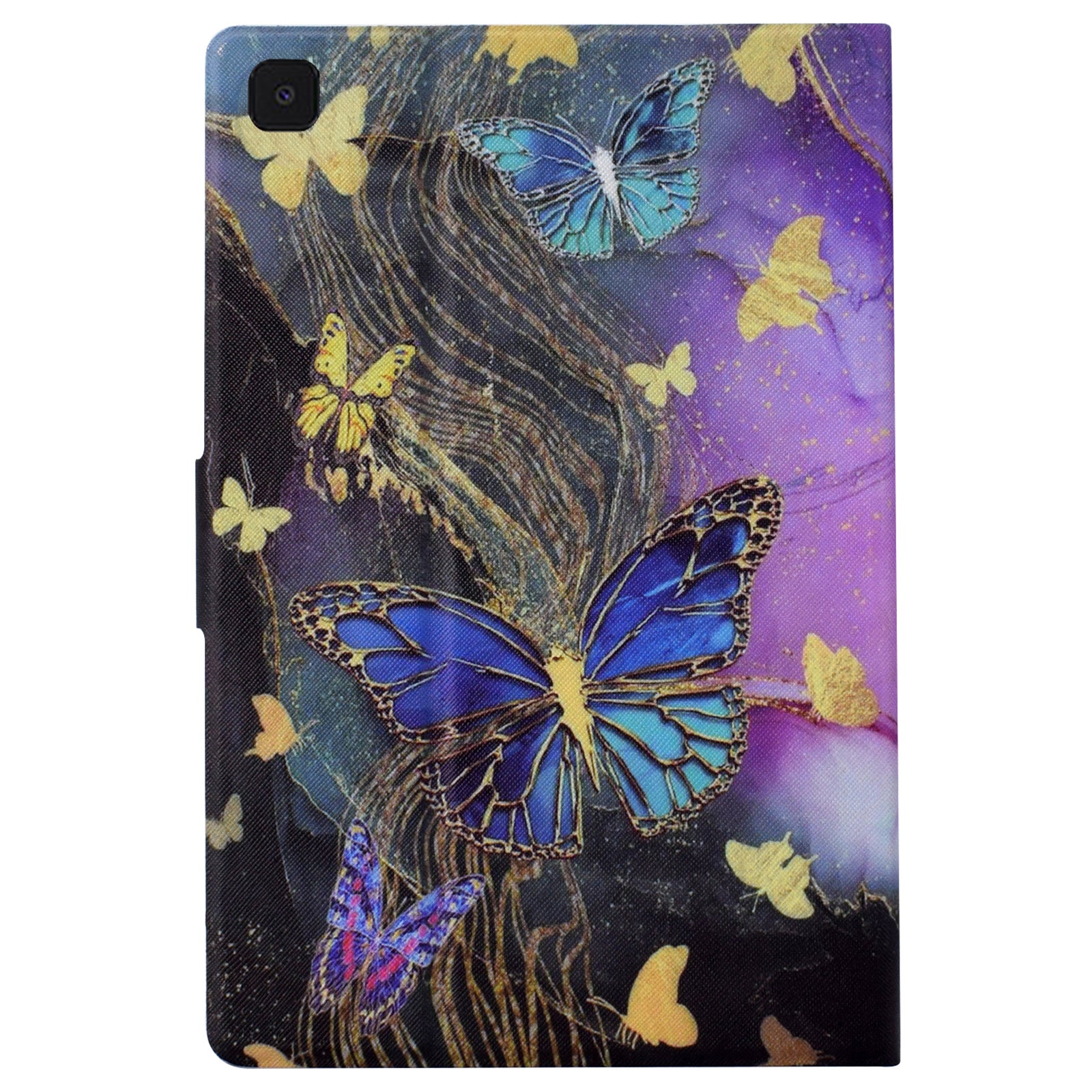For Samsung Galaxy Tab A7 10.4 (2020) T500 / T505 Case Pattern Auto Wake / Sleep Tablet Cover with Card Holder - Golden Butterflies