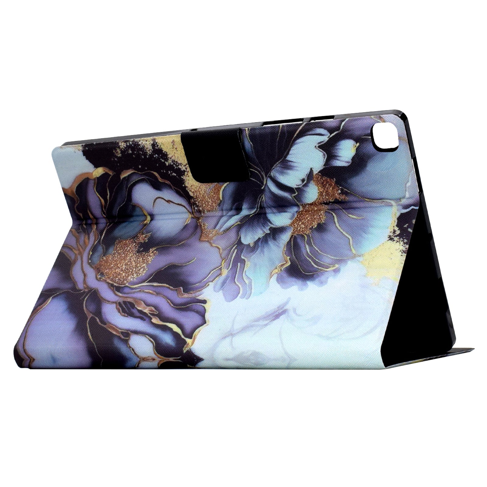 For Samsung Galaxy Tab A7 10.4 (2020) T500 / T505 Case Pattern Auto Wake / Sleep Tablet Cover with Card Holder - Peony Flower