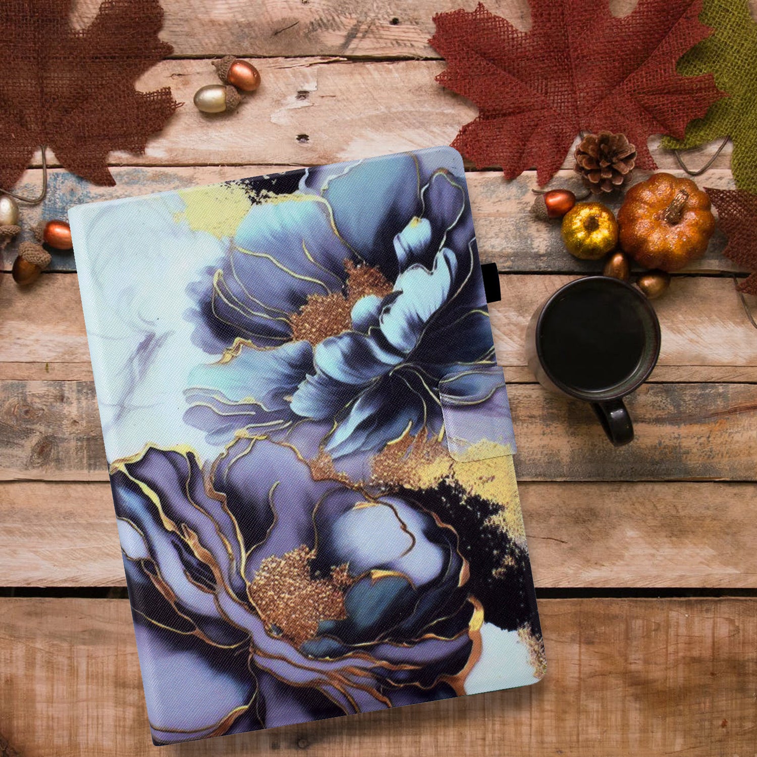 For Samsung Galaxy Tab A7 10.4 (2020) T500 / T505 Case Pattern Auto Wake / Sleep Tablet Cover with Card Holder - Peony Flower