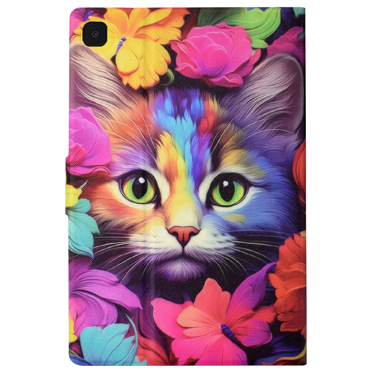 For Samsung Galaxy Tab A7 10.4 (2020) T500 / T505 Case Pattern Auto Wake / Sleep Tablet Cover with Card Holder - Rose Cat