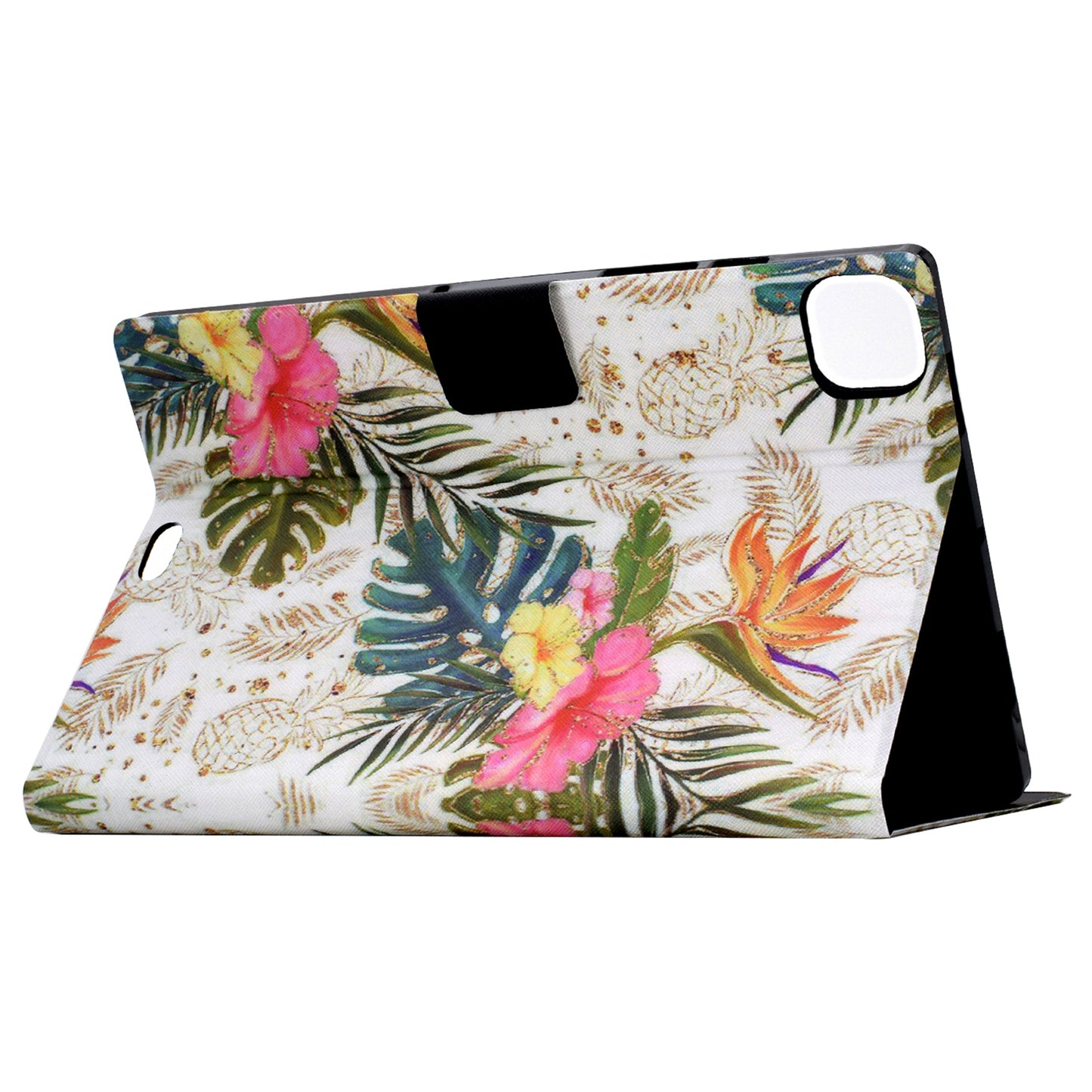 For iPad Pro 11 (2018) / (2020) / iPad Air (2020) / (2022) Case PU Leather Pattern Folio Smart Tablet Cover - Golden Pineapple