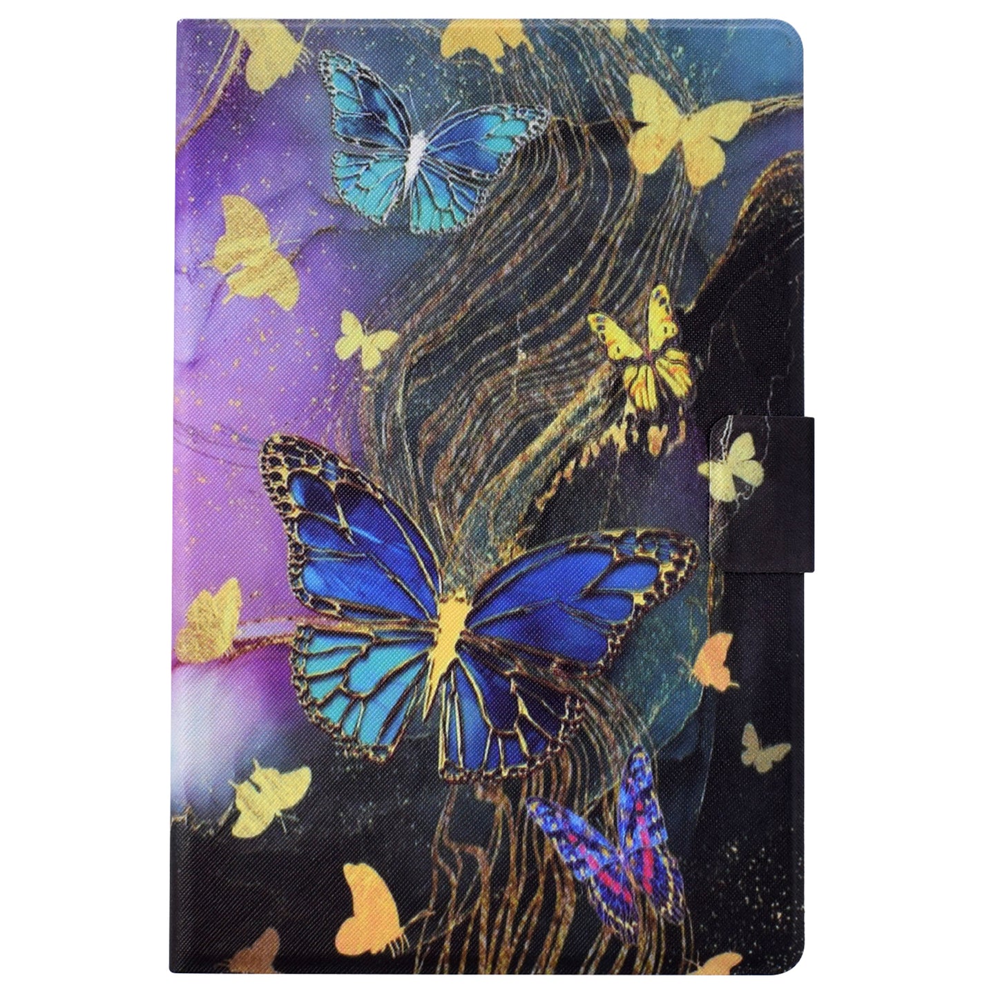 For iPad 10.2 (2020) / (2019) / iPad Air 10.5 inch (2019) Leather Case Pattern Print Card Slots Tablet Cover - Golden Butterflies