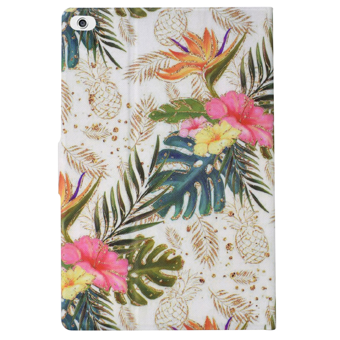 For iPad Mini / Mini 2 / mini 3 / mini 4 / mini (2019) 7.9 inch Case PU Leather Pattern Printed Cover with Card Holder - Golden Pineapple