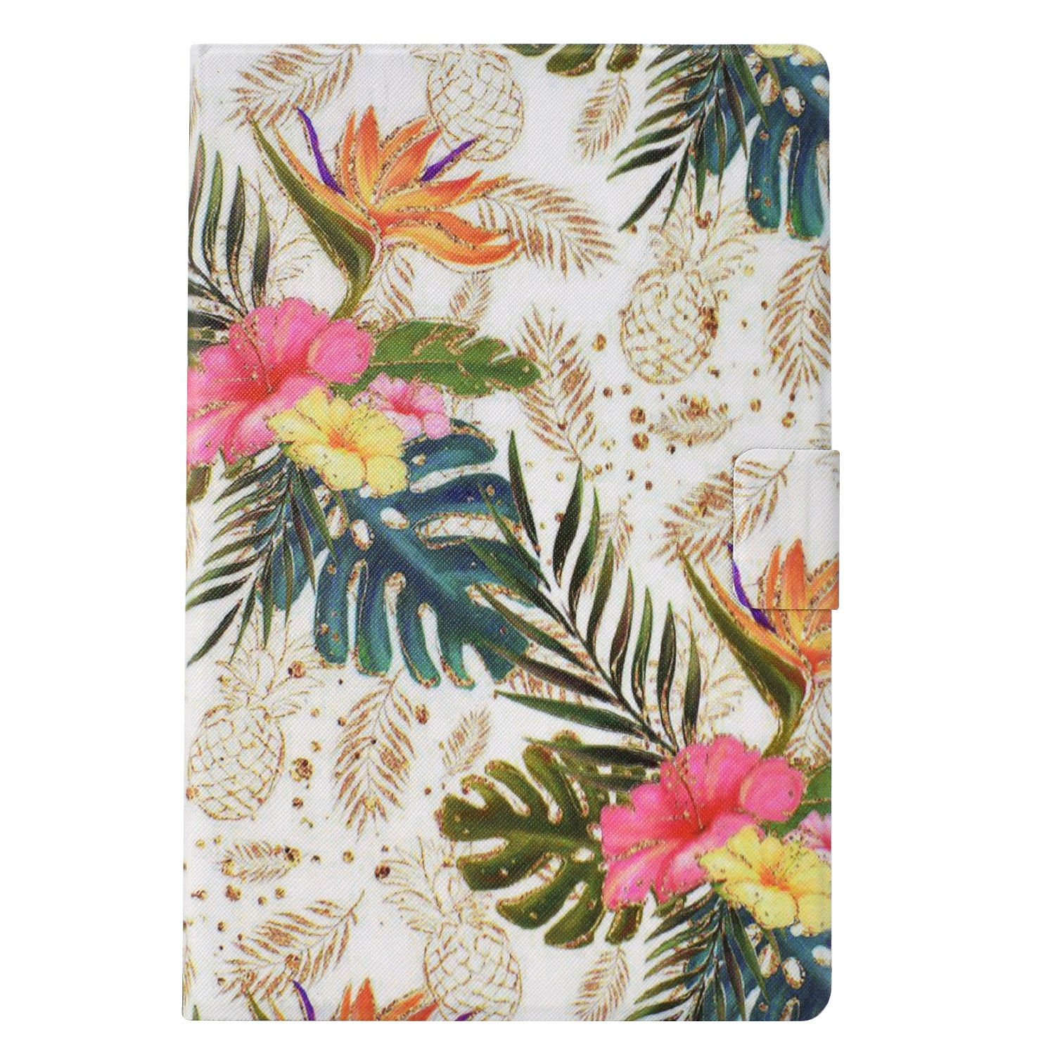 For Samsung Galaxy Tab A9 Case PU Leather Pattern Folding Stand Protective Tablet Cover - Golden Pineapple