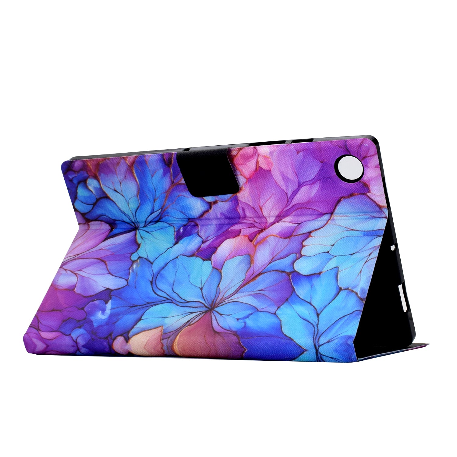 For Samsung Galaxy Tab A9 Case PU Leather Pattern Folding Stand Protective Tablet Cover - Petal
