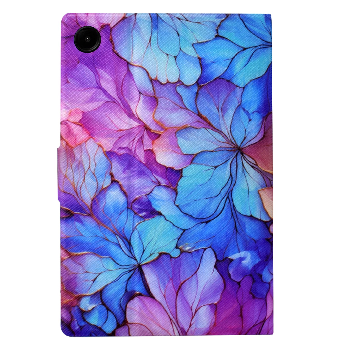 For Samsung Galaxy Tab A9 Case PU Leather Pattern Folding Stand Protective Tablet Cover - Petal