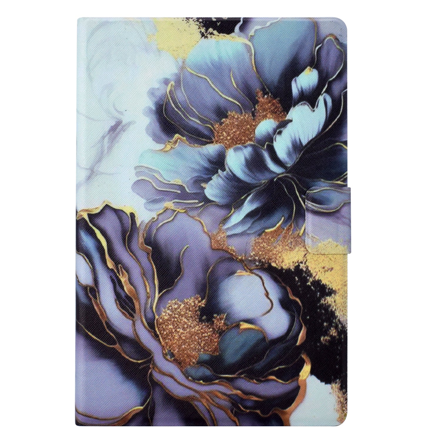 For Samsung Galaxy Tab A9 Case PU Leather Pattern Folding Stand Protective Tablet Cover - Peony Flower