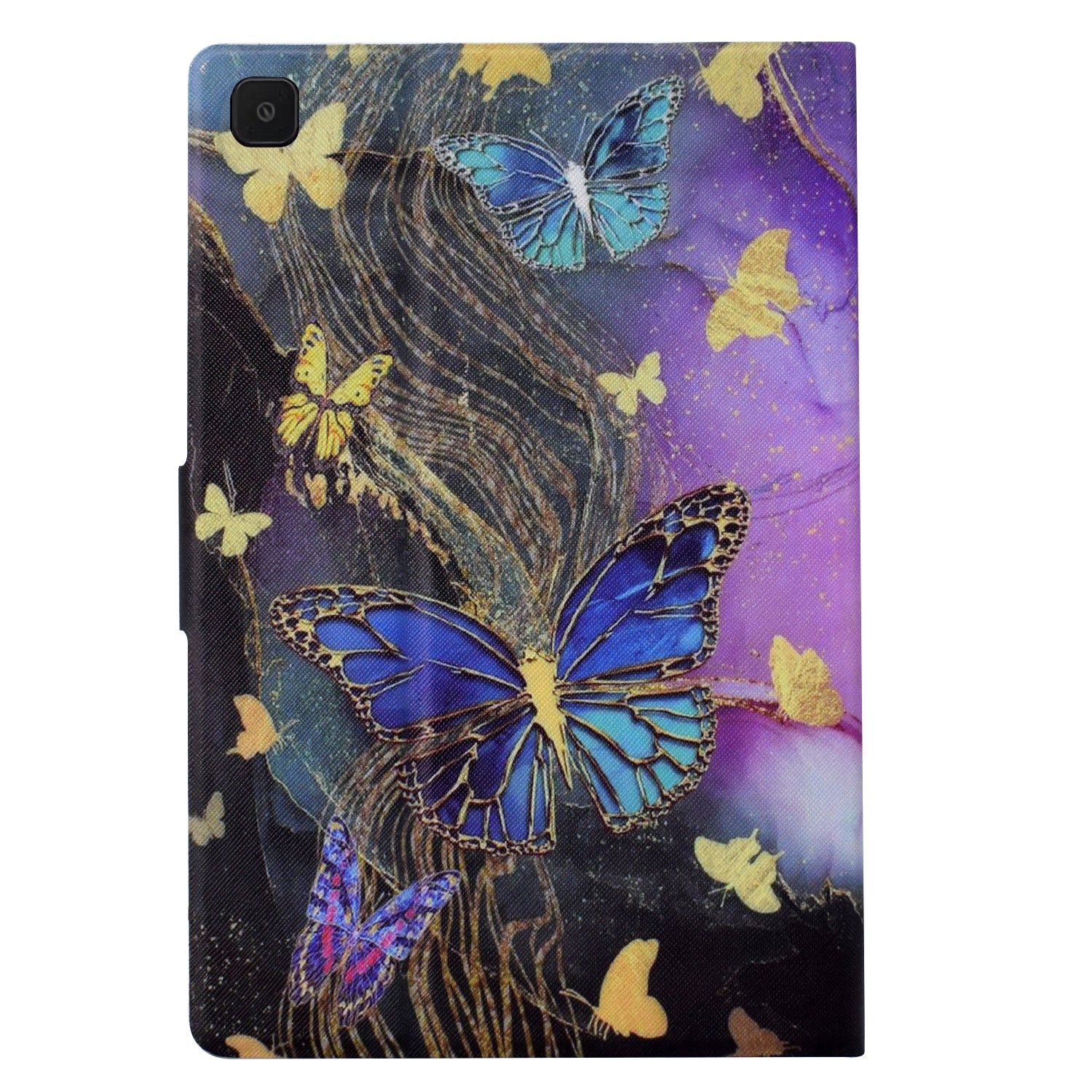 For Samsung Galaxy Tab A7 Lite 8.7-inch T220 / T225 Tablet Case Pattern Printing Card Slot Leather Cover - Golden Butterflies