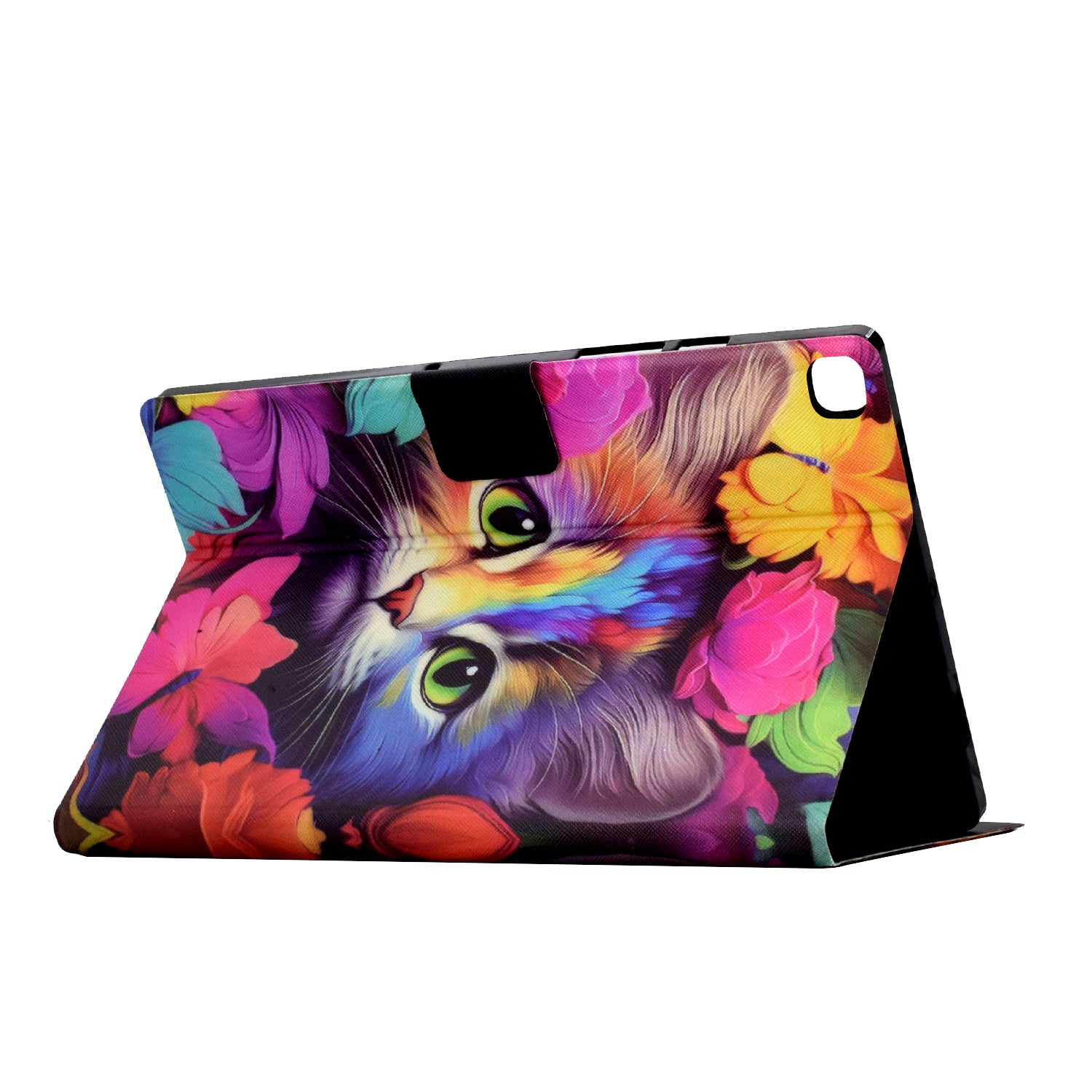 For Samsung Galaxy Tab A7 Lite 8.7-inch T220 / T225 Tablet Case Pattern Printing Card Slot Leather Cover - Rose Cat