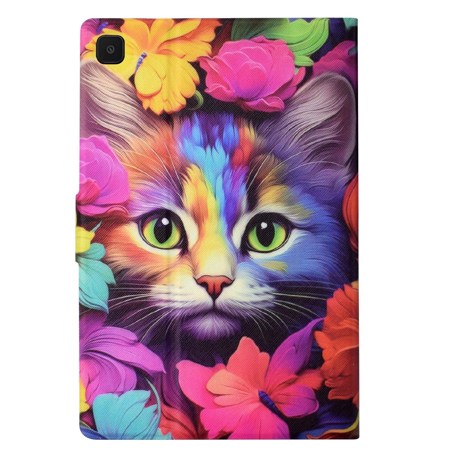 For Samsung Galaxy Tab A7 Lite 8.7-inch T220 / T225 Tablet Case Pattern Printing Card Slot Leather Cover - Rose Cat