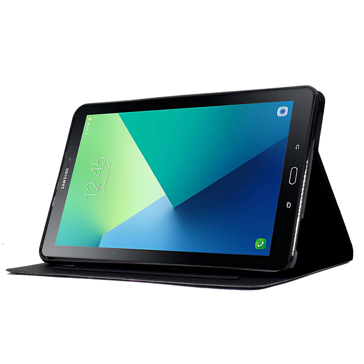 For Samsung Galaxy Tab A 10.1 (2016) T580 T585 Leather Case Card Holder Pattern Tablet Cover - Petal