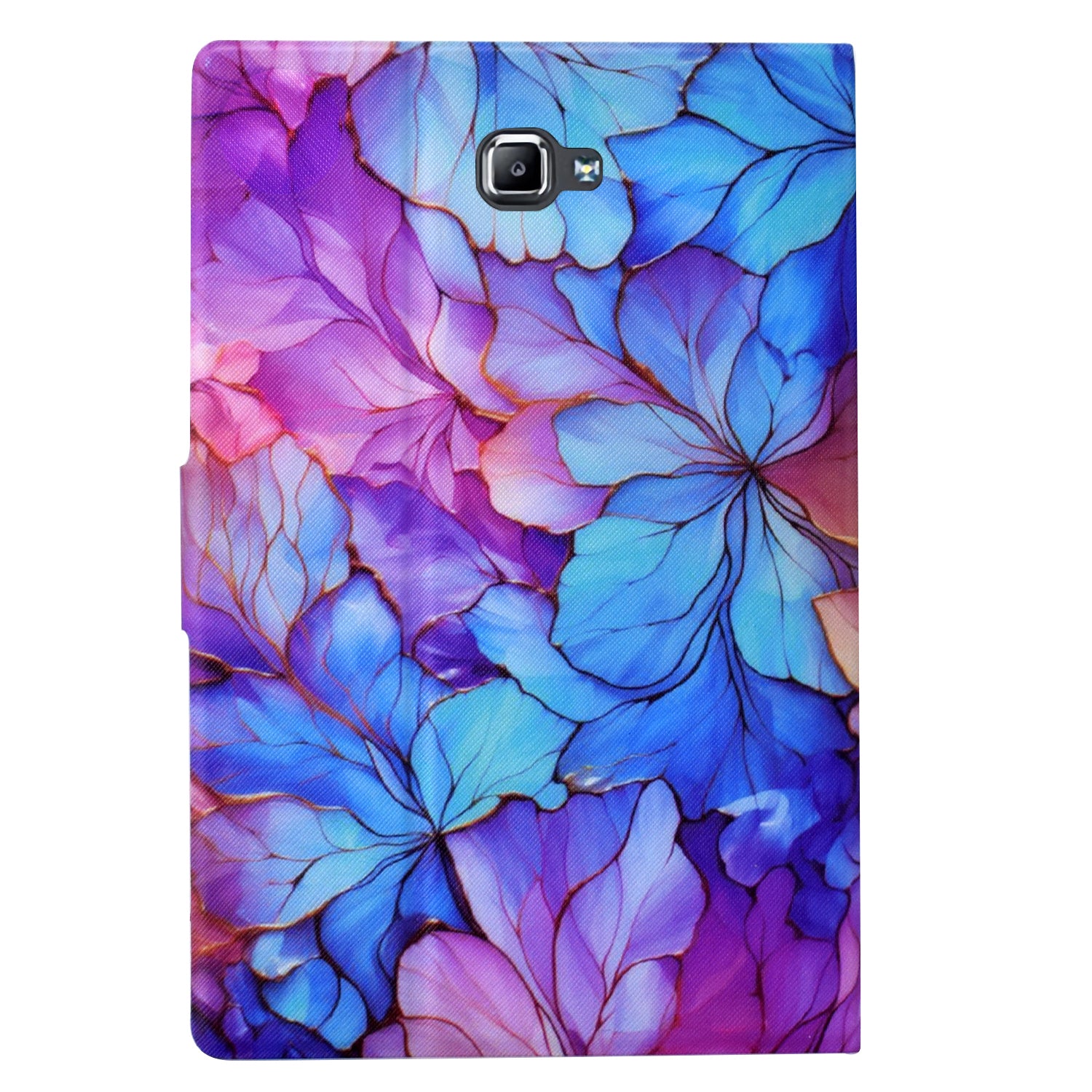 For Samsung Galaxy Tab A 10.1 (2016) T580 T585 Leather Case Card Holder Pattern Tablet Cover - Petal