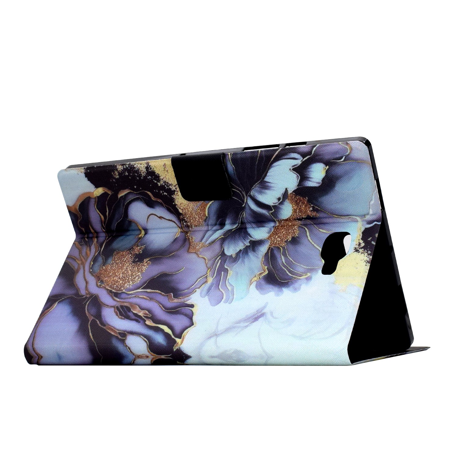 For Samsung Galaxy Tab A 10.1 (2016) T580 T585 Leather Case Card Holder Pattern Tablet Cover - Peony Flower