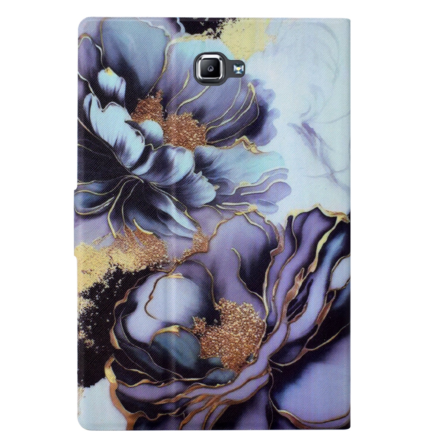 For Samsung Galaxy Tab A 10.1 (2016) T580 T585 Leather Case Card Holder Pattern Tablet Cover - Peony Flower