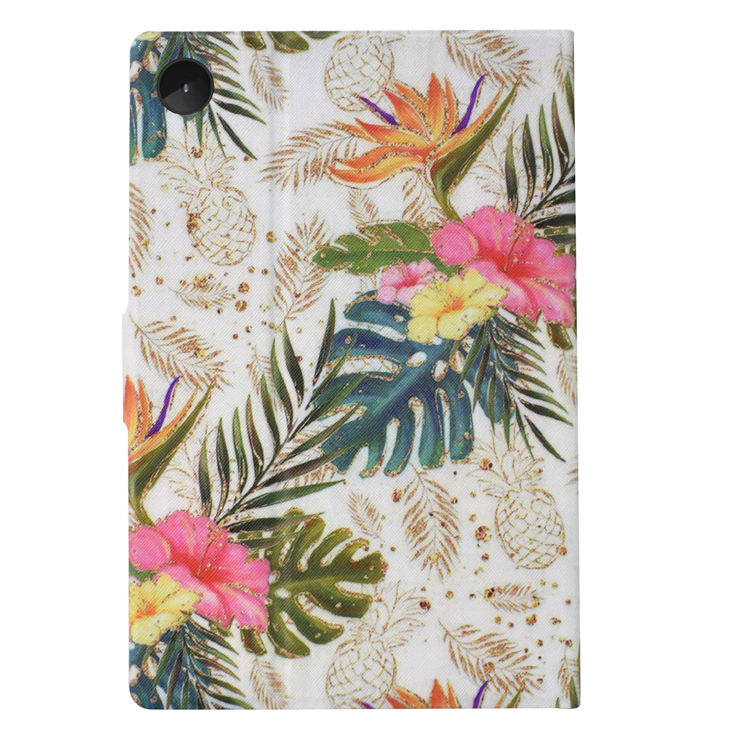 For Lenovo Tab M10 (Gen 3) Leather Tablet Case Pattern Printing Card Slot Stand Cover - Golden Pineapple
