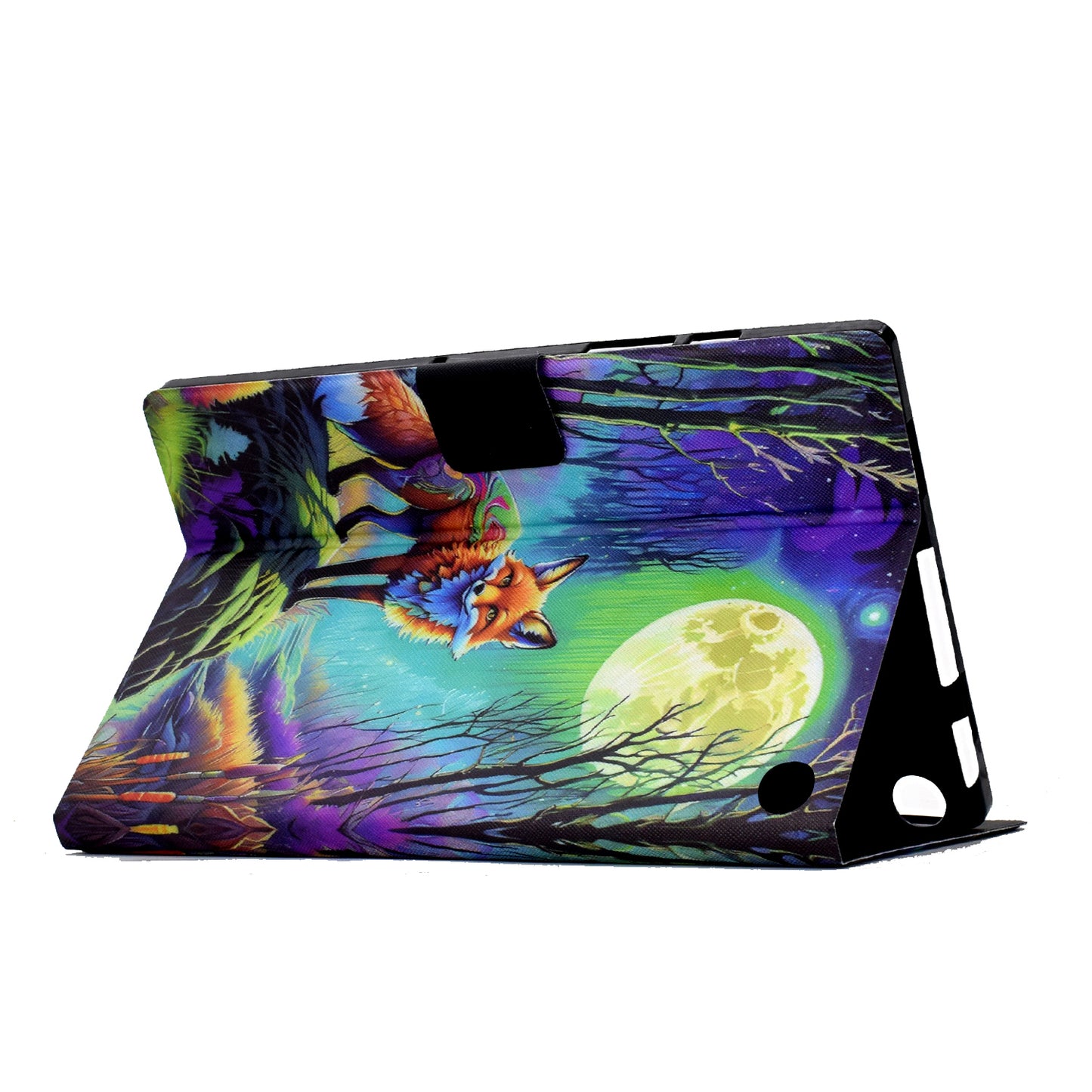 For Amazon Fire HD 8 (2020) / (2022) Case Pattern Printing Card Slots Leather E-Reader Cover - Moonlight Fox