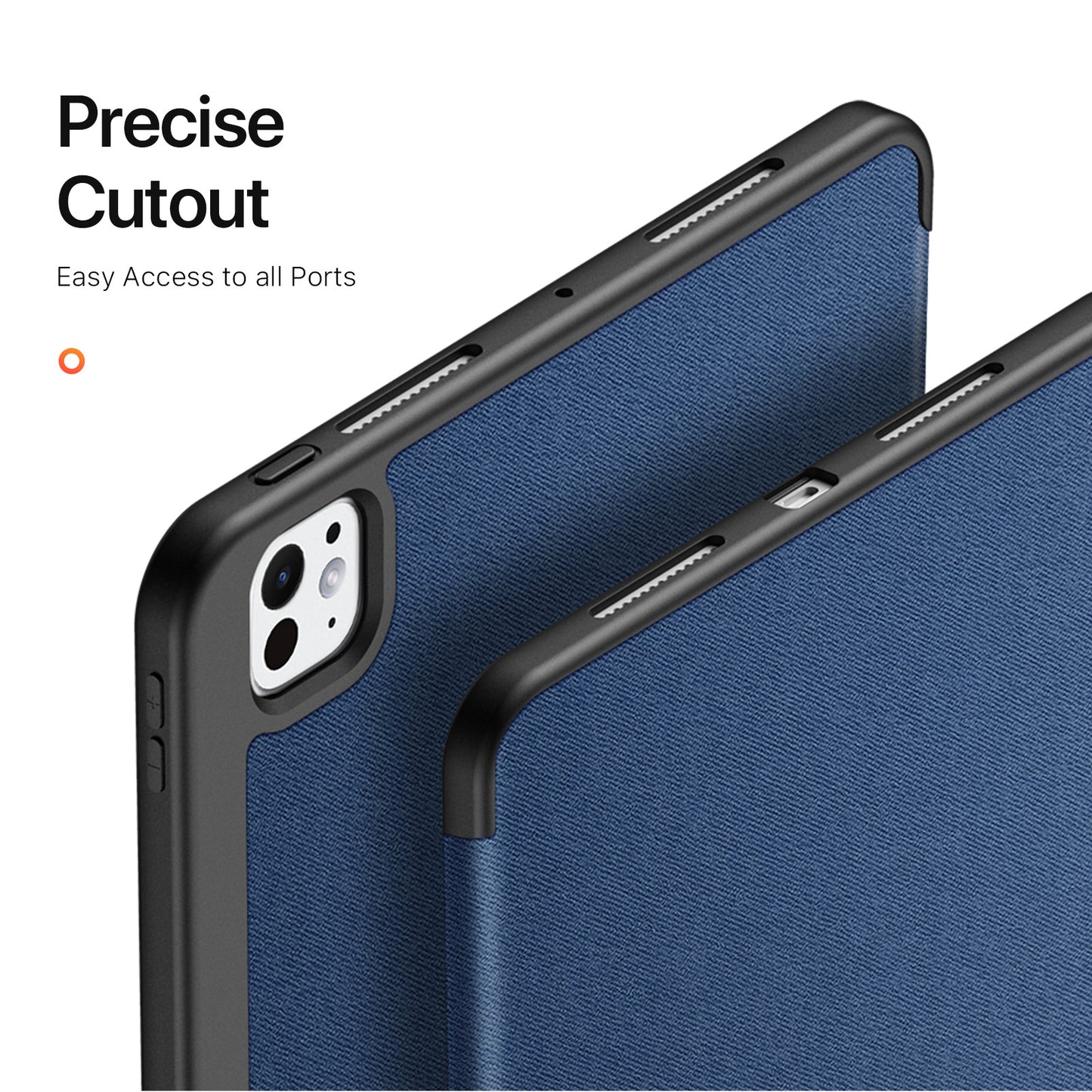 DUX DUCIS Domo Series for iPad Pro 11 (2024) Tablet Case Tri-fold Stand Leather Business Style Cover - Blue