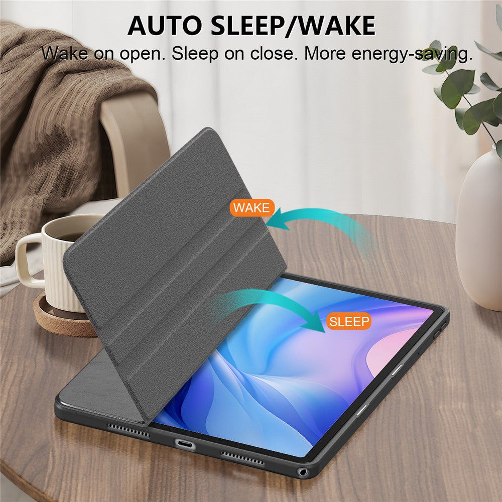 For Lenovo Tab M11 TB330 / Xiaoxin Pad 11 2024 Case Rotate Stand PU Leather+Acrylic+TPU Tablet Cover - Black
