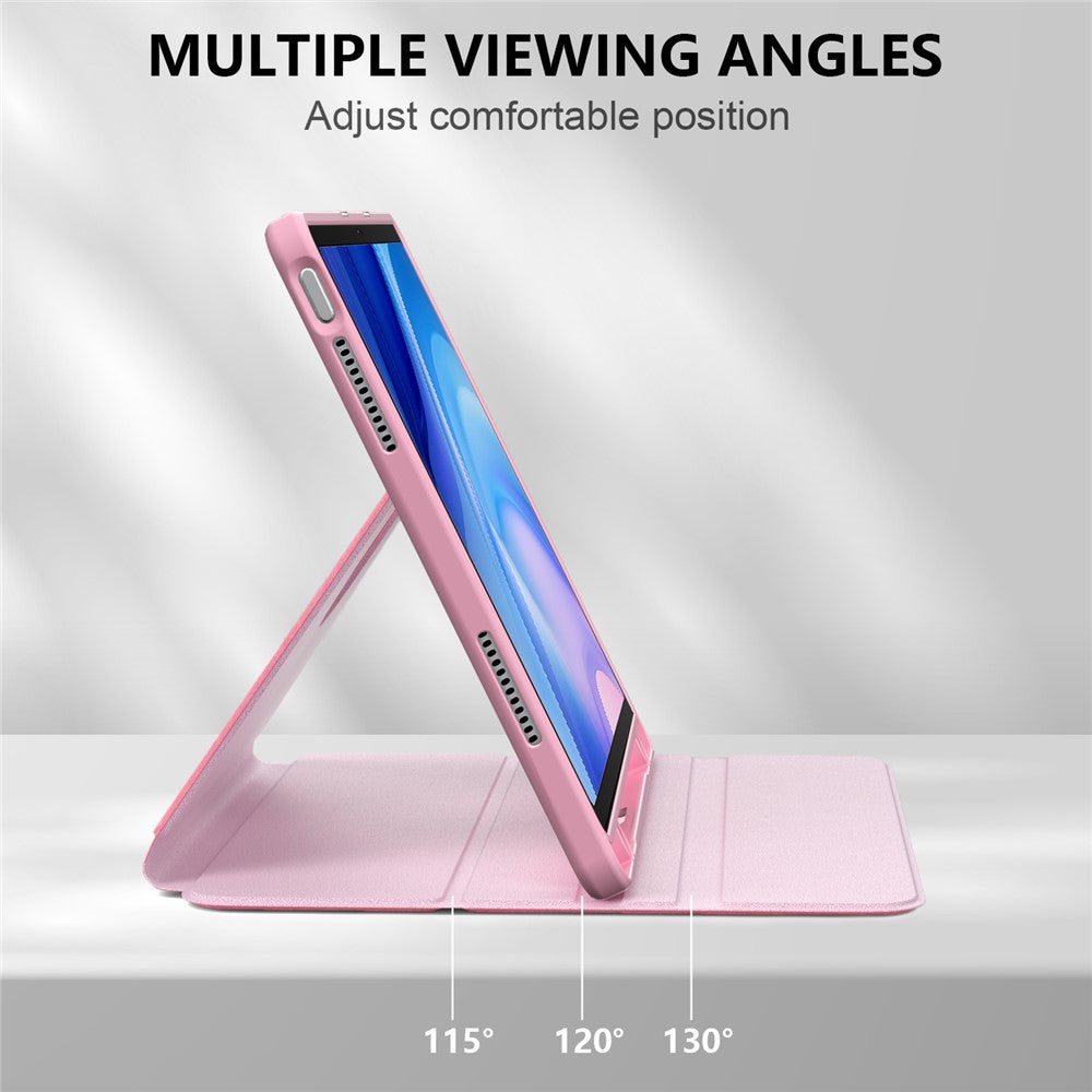 For Lenovo Tab M11 TB330 / Xiaoxin Pad 11 2024 Case Rotate Stand PU Leather+Acrylic+TPU Tablet Cover - Pink