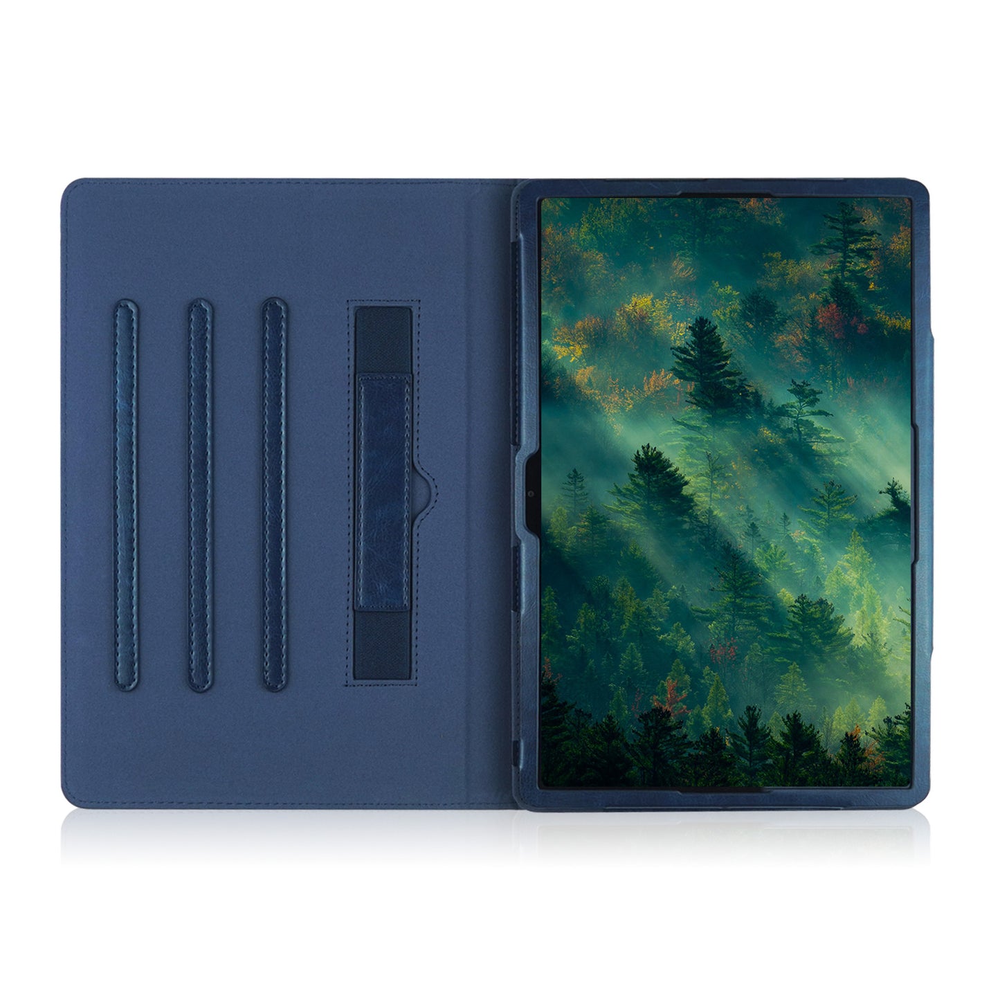 For Samsung Galaxy Tab S10+ Wi-Fi SM-X820 SM-X826B / Tab S7 FE T736 / S7+ / S8+ / S9+ X810 / S9 FE+ X610 Case Rotating Stand Tablet Leather Cover - Blue