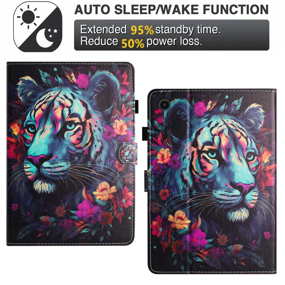For Lenovo Tab M10 (Gen 3) Magnetic Tablet Case Wholesale PU Leather Pattern Stand Cover - Tiger
