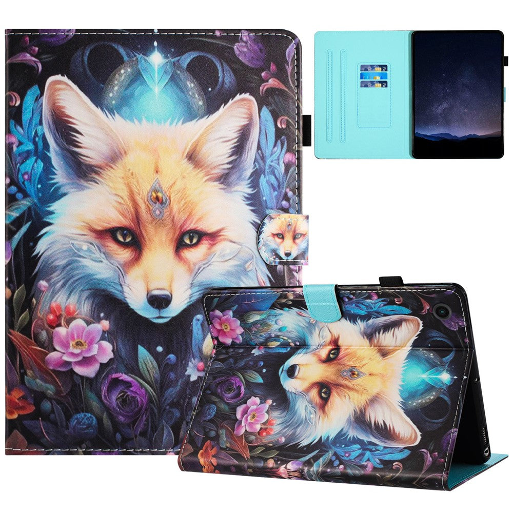 For Lenovo Tab M10 Plus (3Rd Gen) / Xiaoxin Pad 2022 10.6 Inch PU Leather Case Tablet Stand Cover with Card Slots - Fox