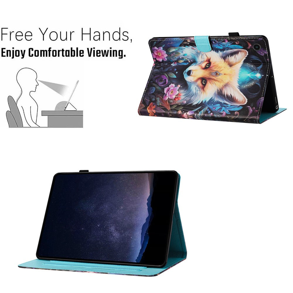 For Lenovo Tab M10 Plus (3Rd Gen) / Xiaoxin Pad 2022 10.6 Inch PU Leather Case Tablet Stand Cover with Card Slots - Fox