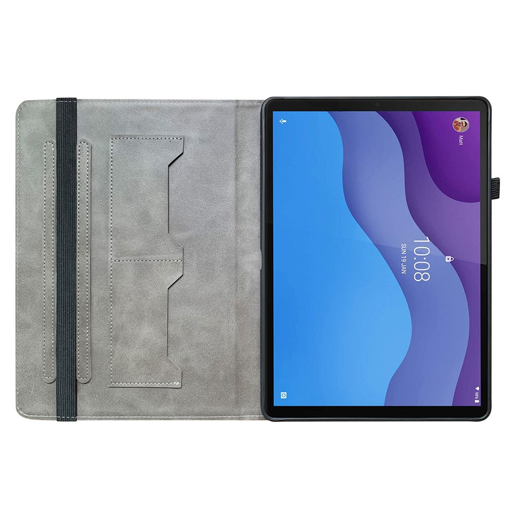 For Lenovo Tab M10 HD Gen 2 Case Pattern PU Leather Folding Folio Stand Tablet Cover - Black Rose