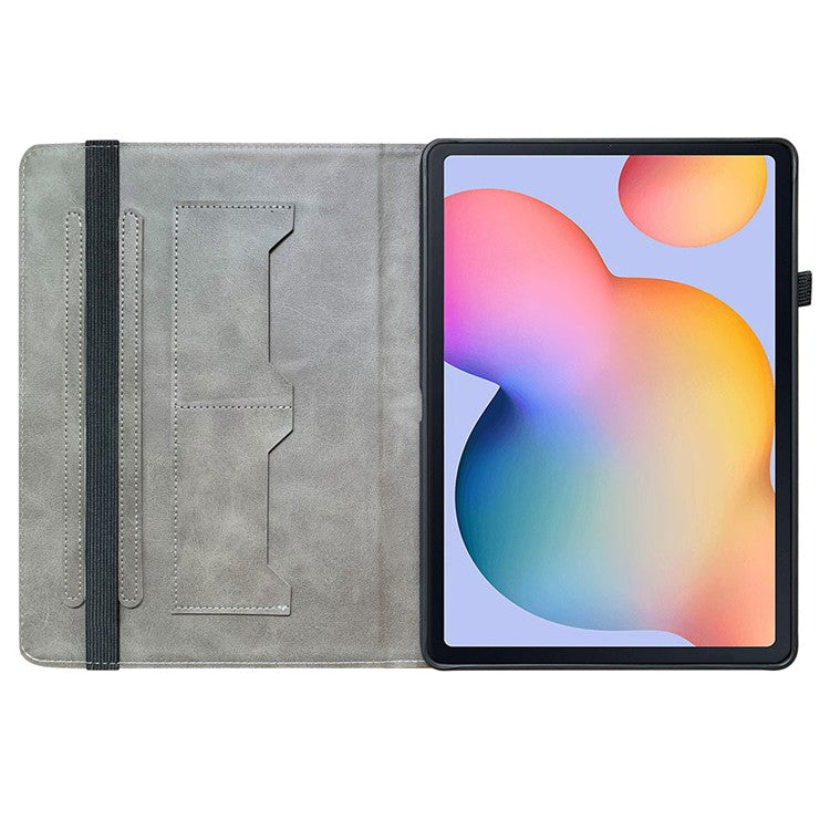 For Samsung Galaxy Tab S6 Lite (2020) / (2022) / (2024) Case Pattern Printing Tablet Stand Shell with Card Slots - Plum Blossom