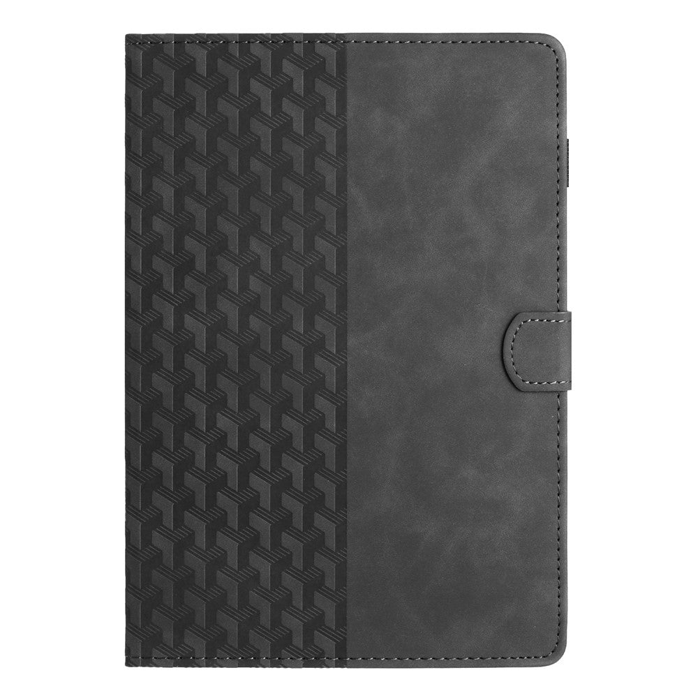 For Lenovo Tab M10 (Gen 3) Case Card Holder Building Blocks Imprinted Tablet Stand Cover - Black