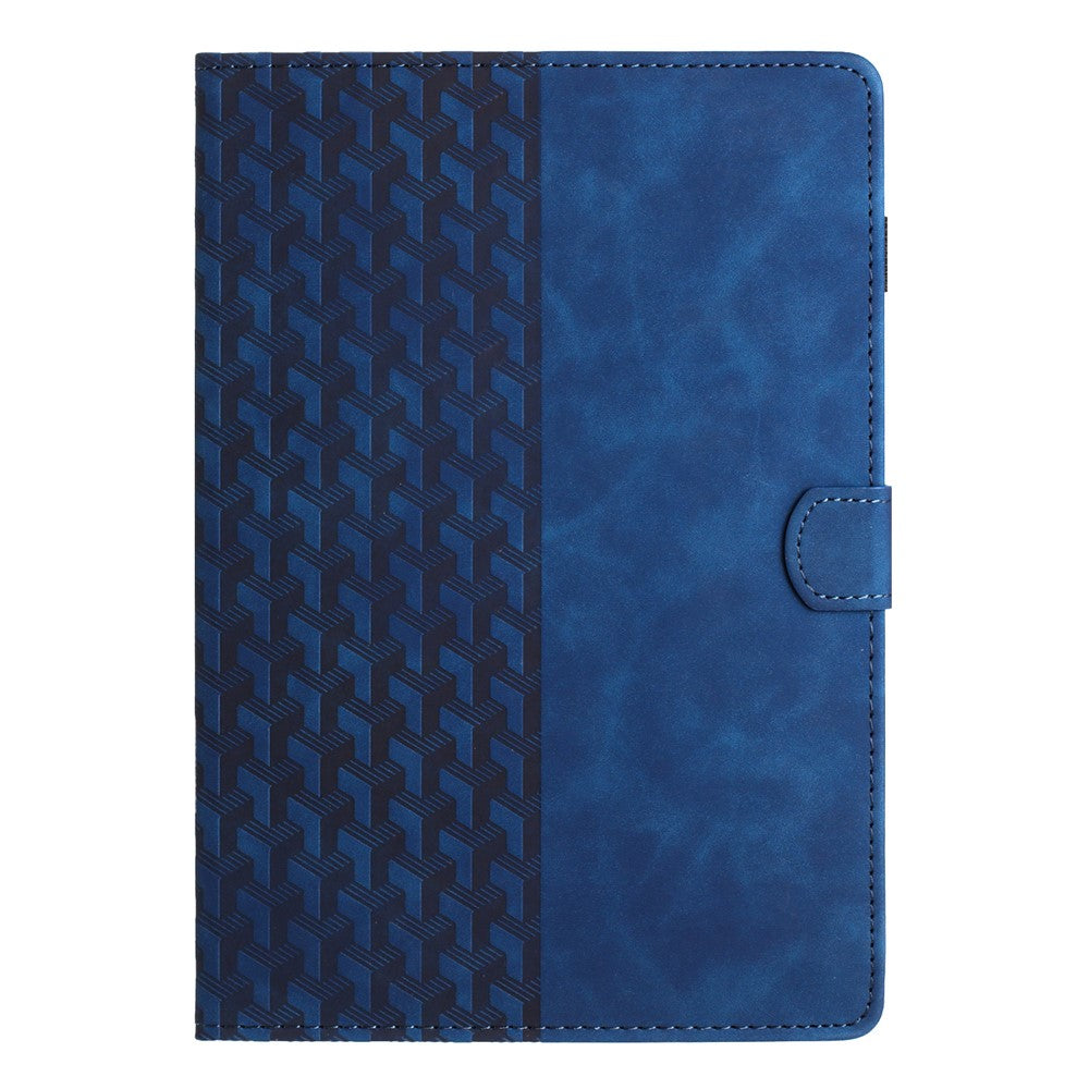 For Lenovo Tab M10 (Gen 3) Case Card Holder Building Blocks Imprinted Tablet Stand Cover - Blue