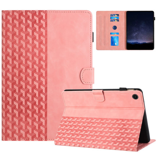 For Lenovo Tab M10 (Gen 3) Case Card Holder Building Blocks Imprinted Tablet Stand Cover - Pink