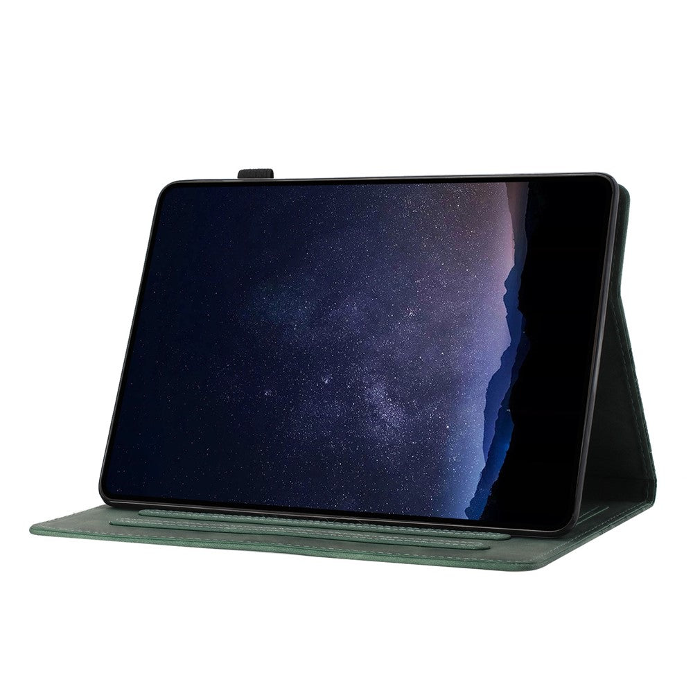 For Lenovo Tab M10 (Gen 3) Case Card Holder Building Blocks Imprinted Tablet Stand Cover - Green