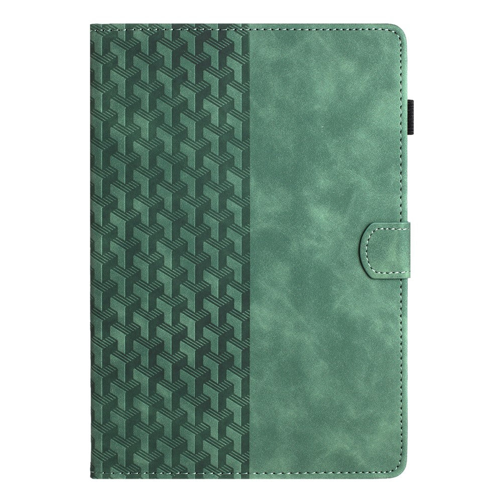 For Lenovo Tab M10 (Gen 3) Case Card Holder Building Blocks Imprinted Tablet Stand Cover - Green