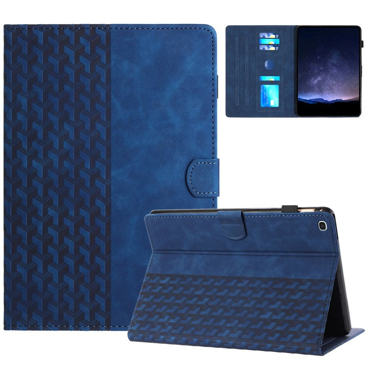 For Samsung Galaxy Tab A7 10.4 (2020) T500 / (2022) Tablet Cover Imprinted PU Leather Card Slot Case - Blue