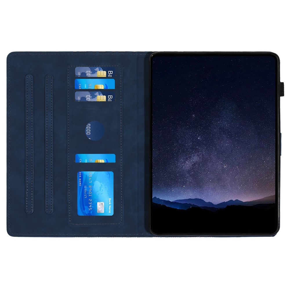 For Lenovo Tab M10 Case Building Block Imprinted Anti-drop Tablet Leather Cover - Blue