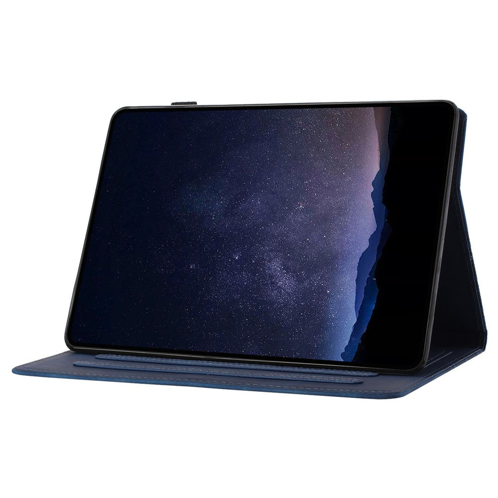 For Lenovo Tab M10 Case Building Block Imprinted Anti-drop Tablet Leather Cover - Blue