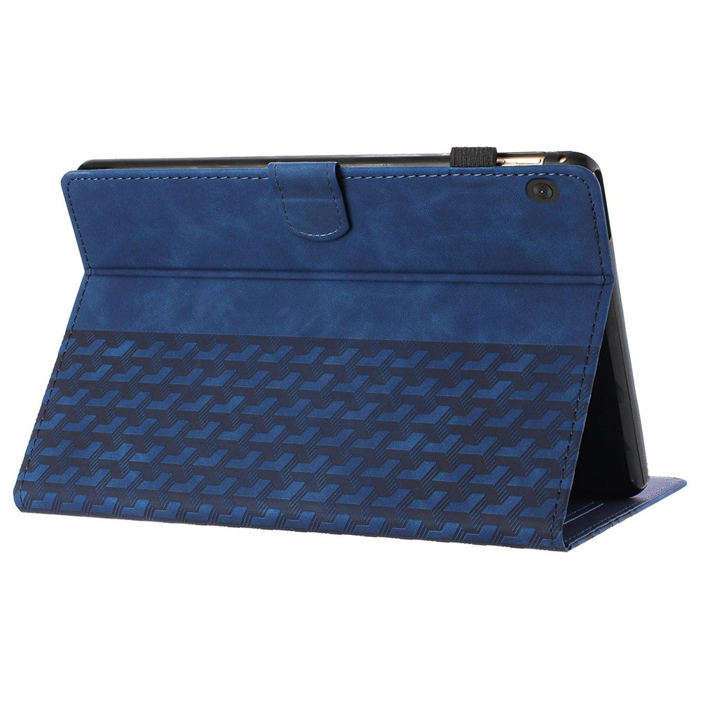 For Lenovo Tab M10 Case Building Block Imprinted Anti-drop Tablet Leather Cover - Blue