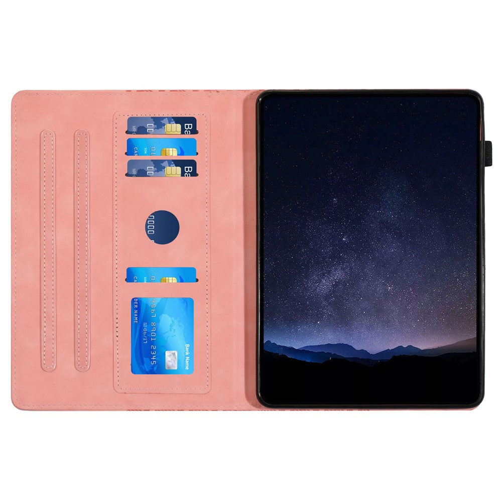For Lenovo Tab M10 Case Building Block Imprinted Anti-drop Tablet Leather Cover - Pink